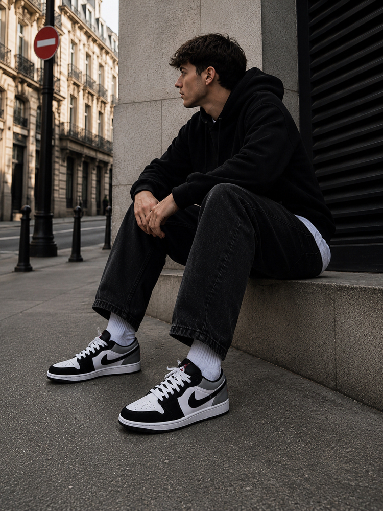 NİKE AİR JORDAN 1 LOW BLACK MATTE SİLVER