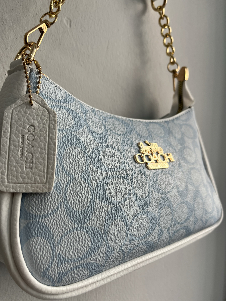 Coach Monogram Omuz Çantası – Açık Mavi