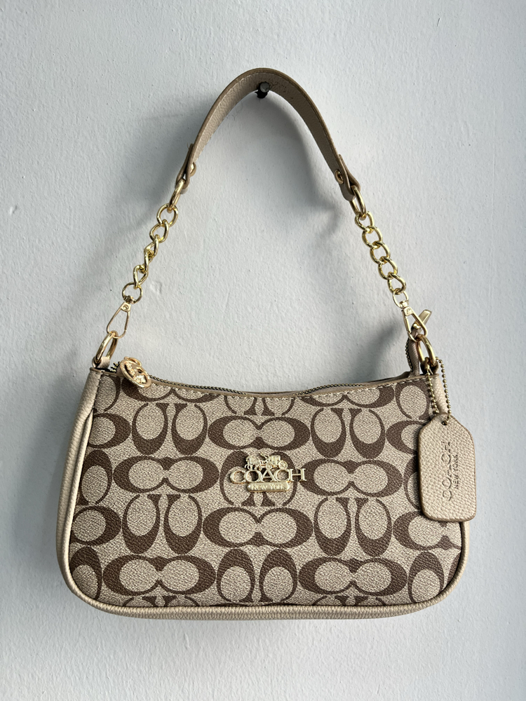 Coach Monogram Omuz Çantası – Bej