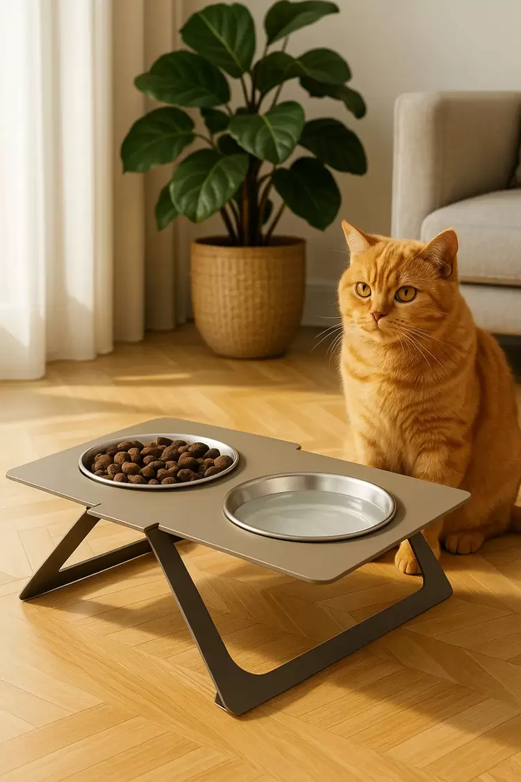 Dayanıklı Iki Hazneli Çelik Kase Pet Shop Kedi & Köpek Mama Ve Su Kabı