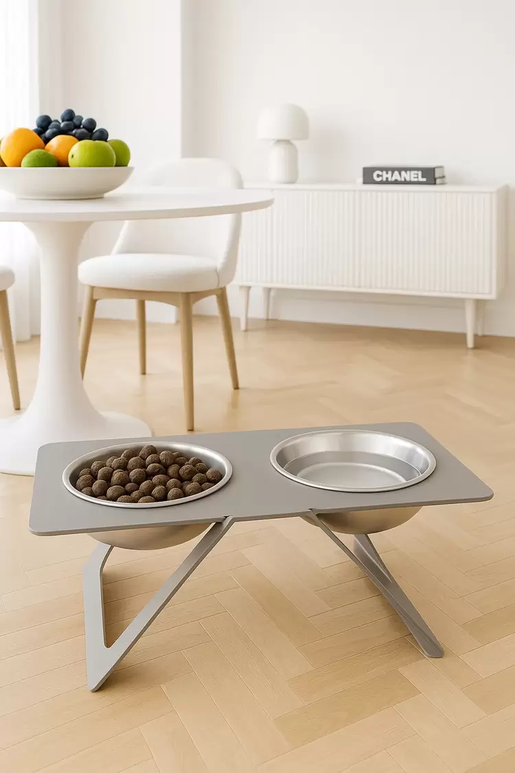 Dayanıklı Iki Hazneli Çelik Kase Pet Shop Kedi & Köpek Mama Ve Su Kabı