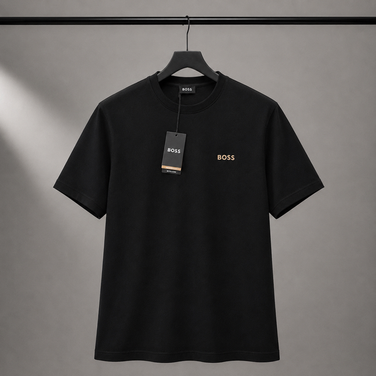 Boss Siyah Kalın Kumaş Oversize Tshirt
