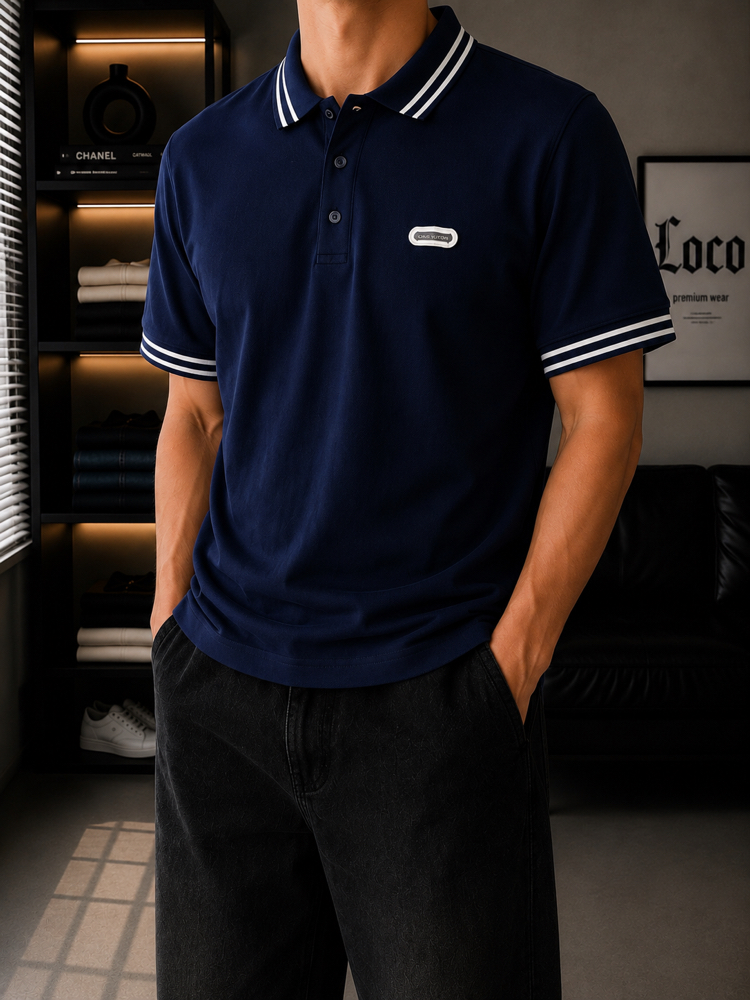 Louis Vuitton Lacivert Polo Yaka Tshirt