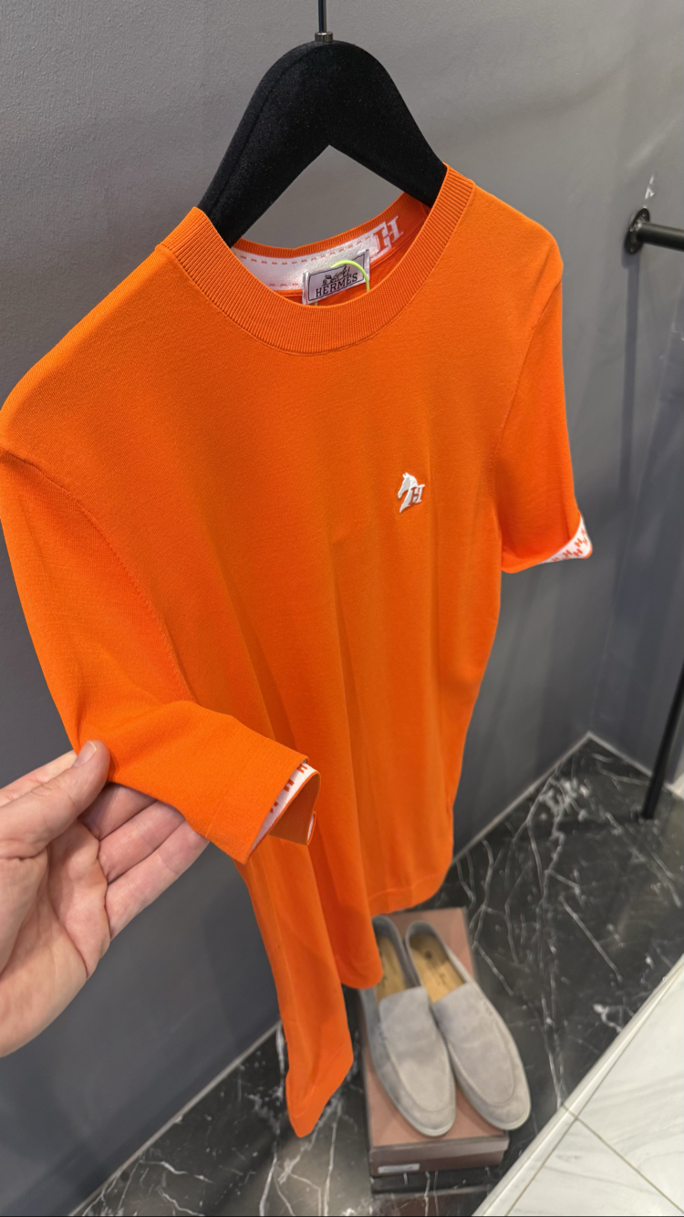İthal Hermes Triko T shirt Turuncu