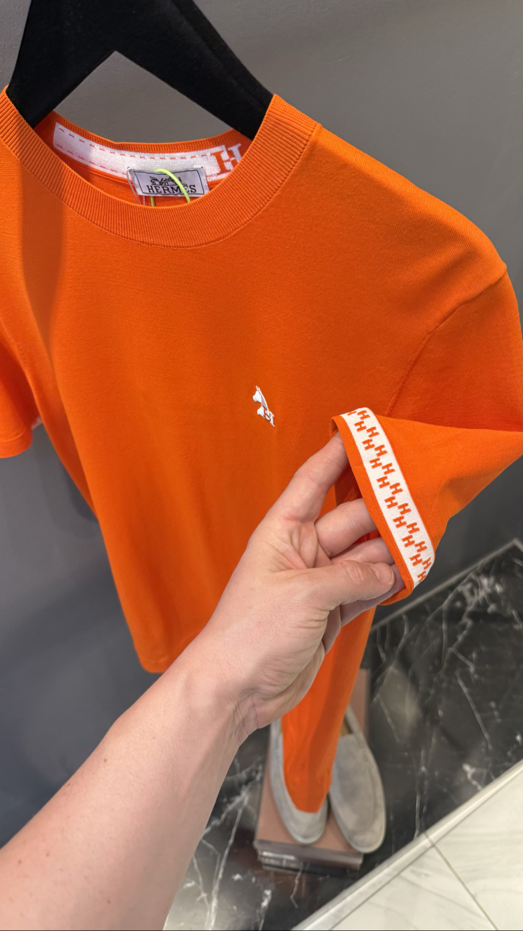 İthal Hermes Triko T shirt Turuncu