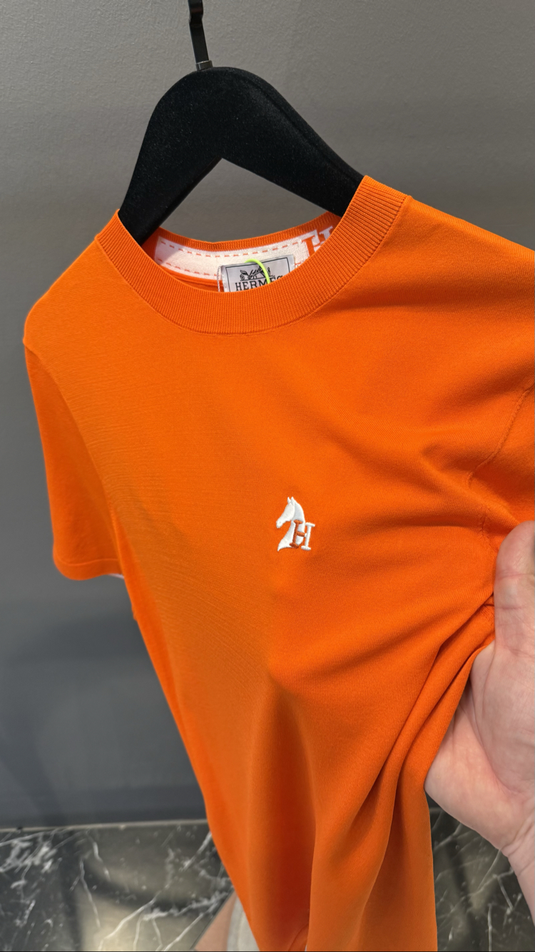 İthal Hermes Triko T shirt Turuncu