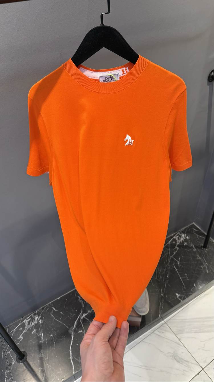 İthal Hermes Triko T shirt Turuncu