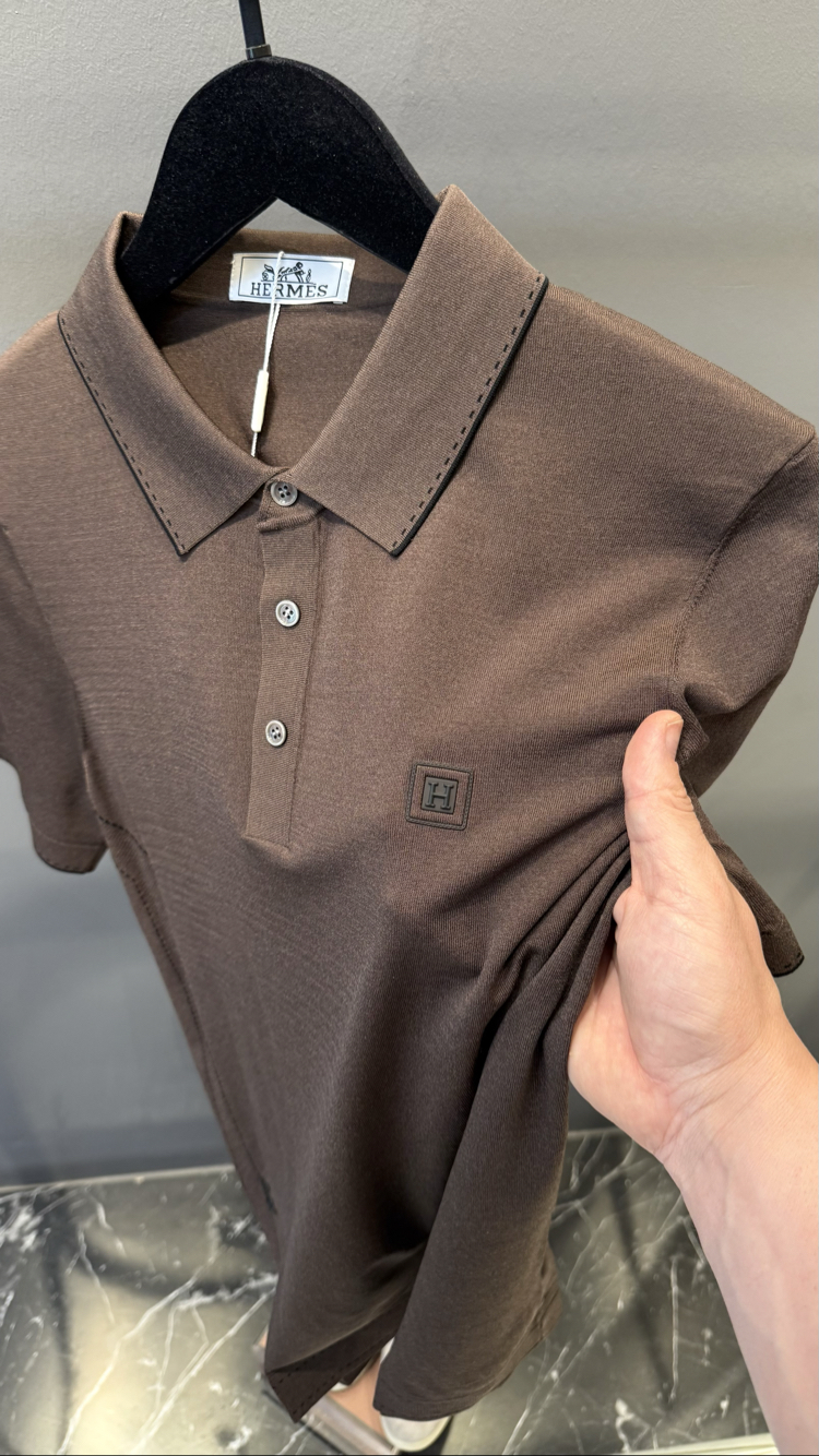 İthal Hermes Triko Polo Kahverengi