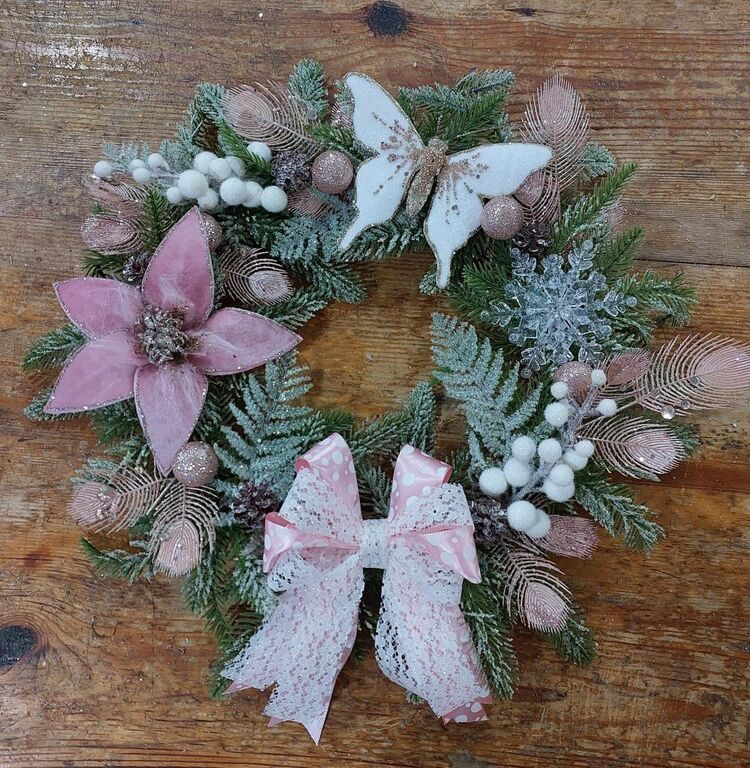 Yılbaşı Kapı Süsü Pembe 60 cm