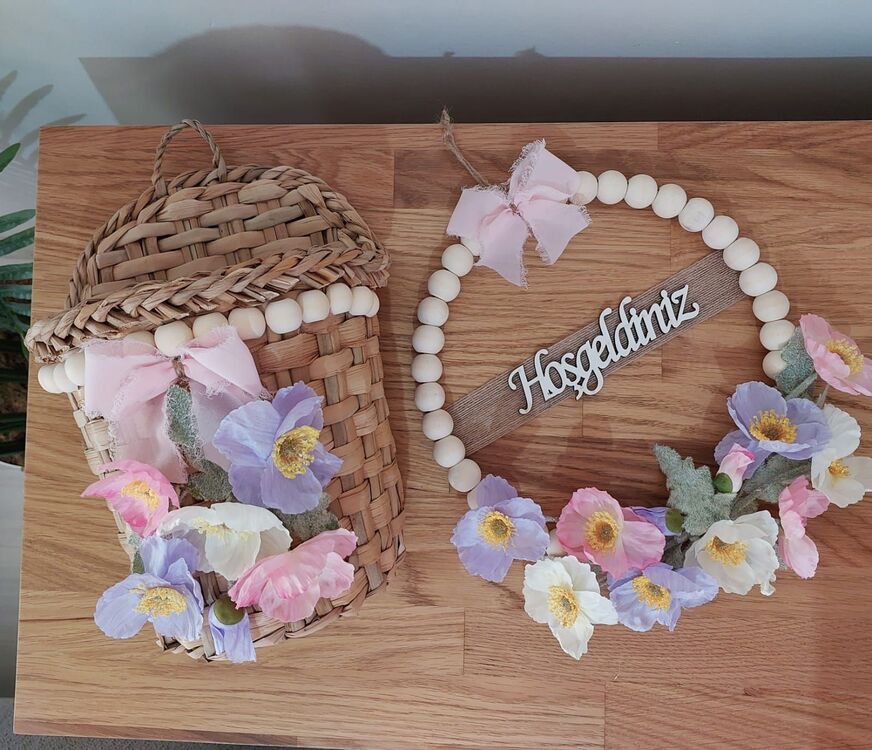 Rosary Gelincik Temalı  Kapı  Sepeti 