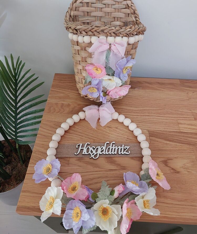 Rosary Gelincik Temalı  Kapı  Sepeti 