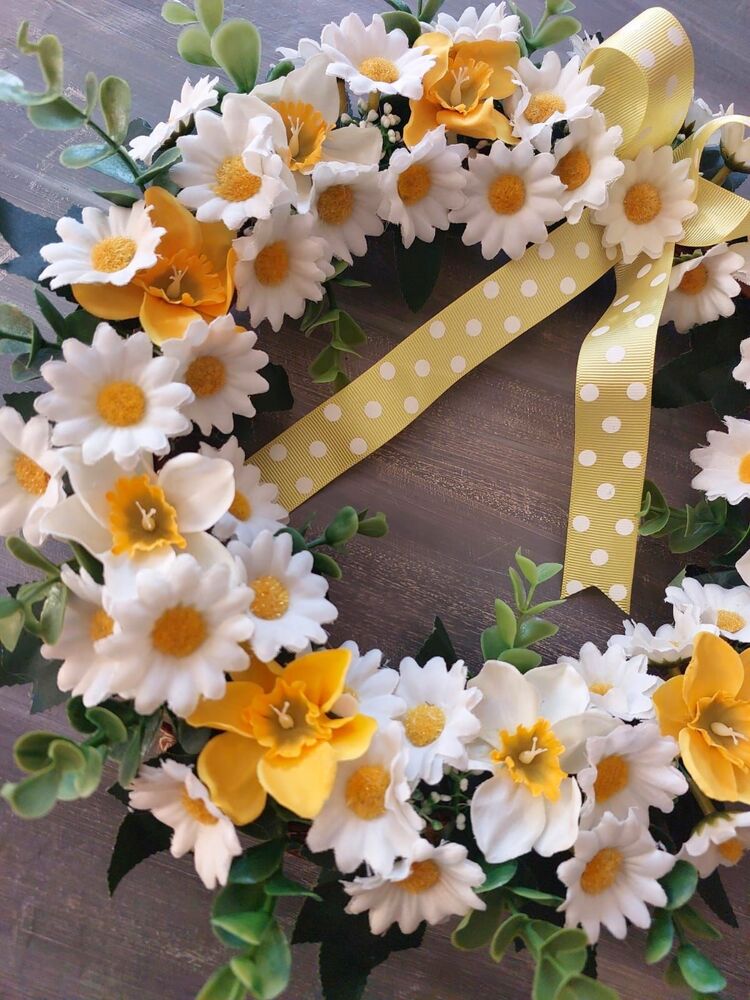 Patya ve Nergis Çiçekli Kapı Süsü 30 cm 