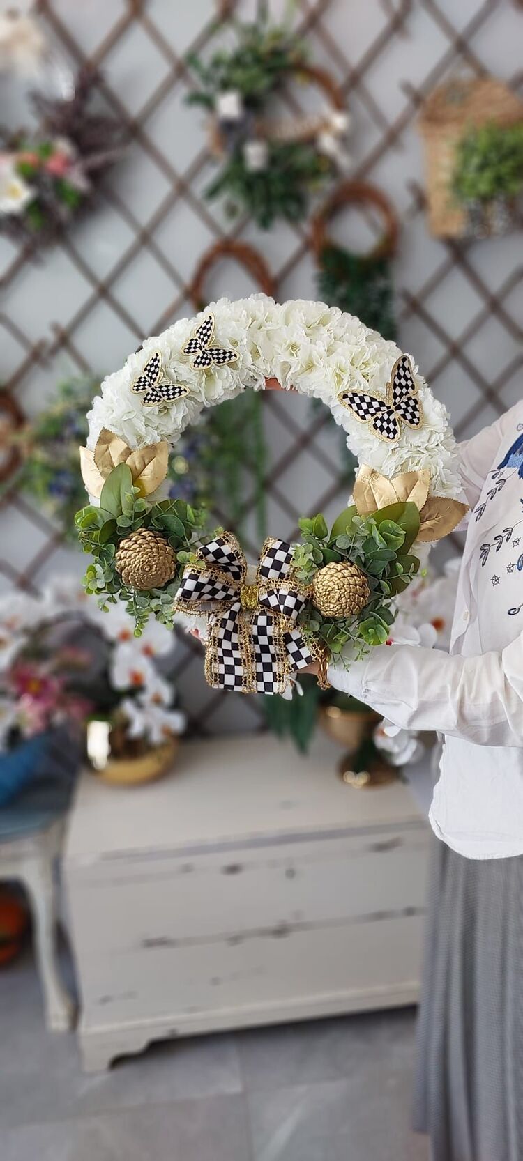 Bahar Dalı  Damalı Kapı  Süsü 35 cm