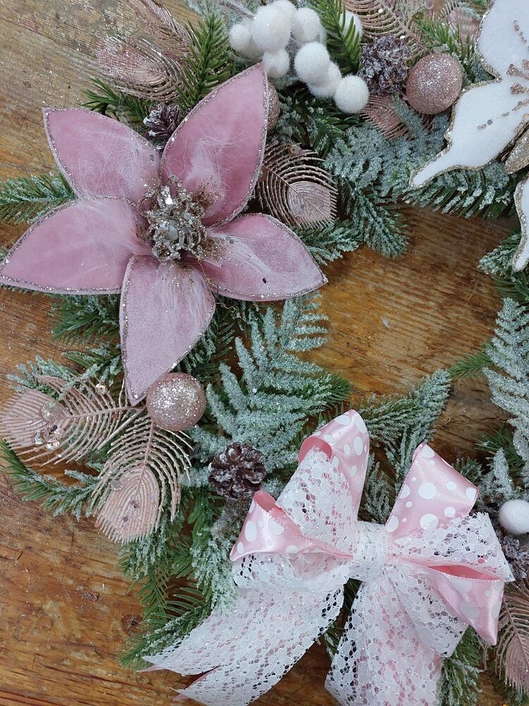 Yılbaşı Kapı Süsü Pembe 60 cm