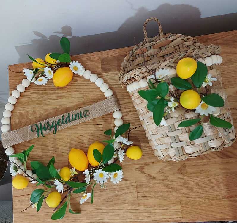 Limonlu Set (Kapı Süsü+Sepet)