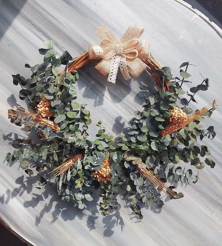 Şoklu Okaliptuslu Kapı Süsü 35 cm