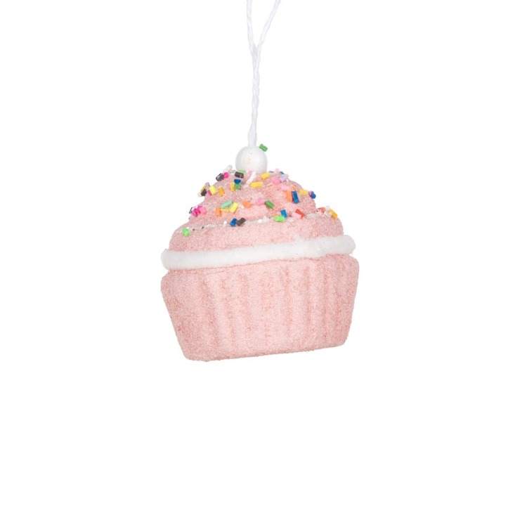 Yılbaşı Ağaç Süsü Pembe Cupcake 1 Adet