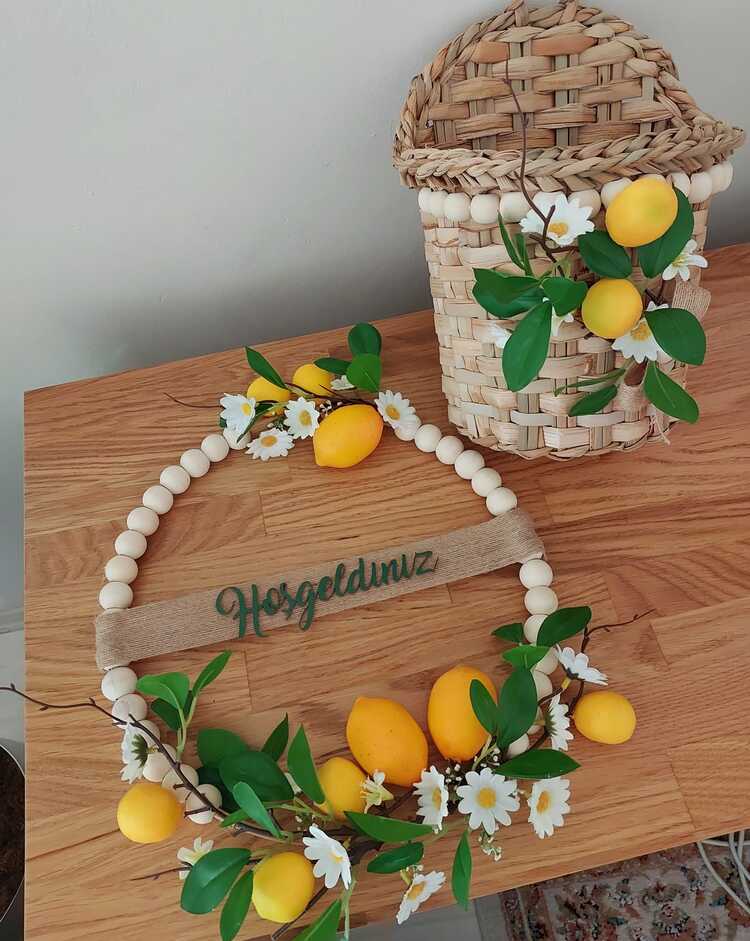Limonlu Set (Kapı Süsü+Sepet)