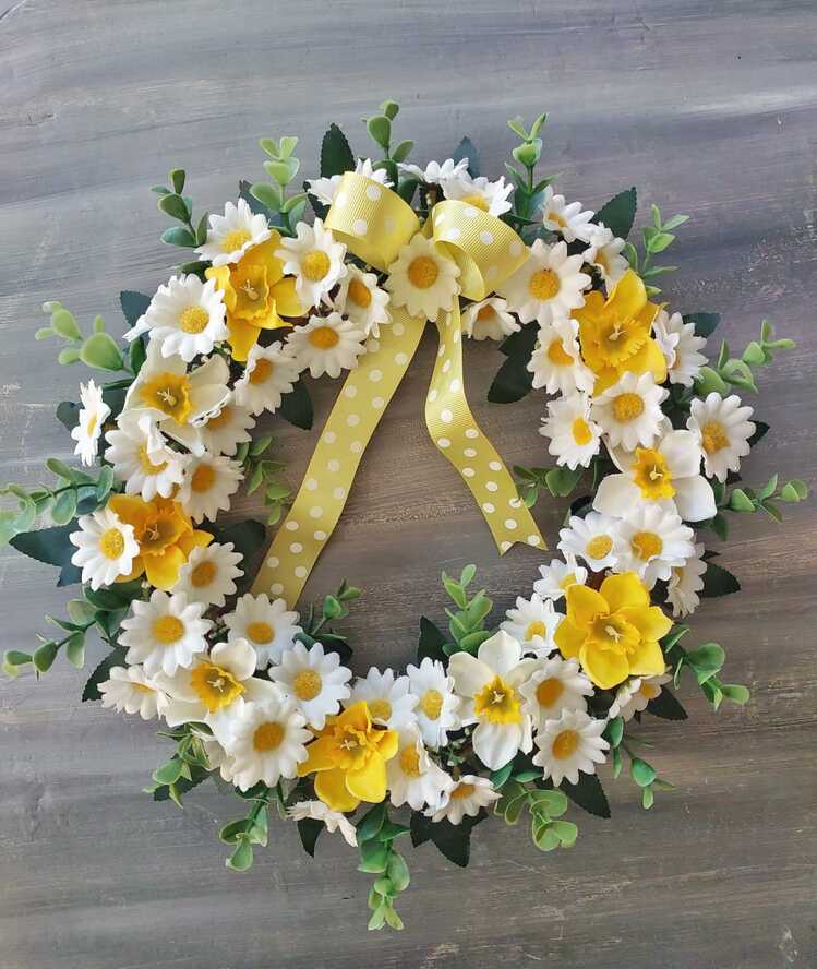 Ppatya Nergis Temalı Kapı Süsü 30 cm