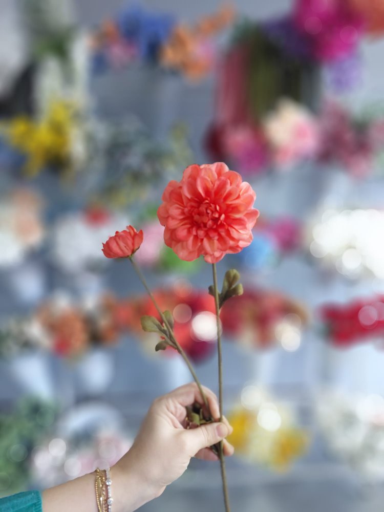 Vintage Yıldız  Çiçeği  1 Dal Dahlia