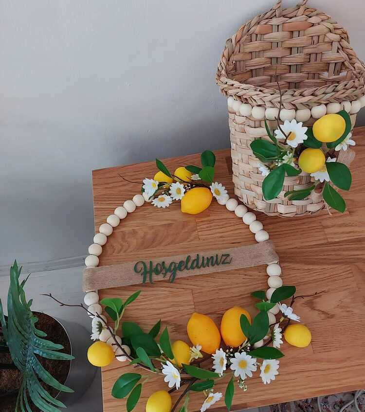 Limonlu Set (Kapı Süsü+Sepet)