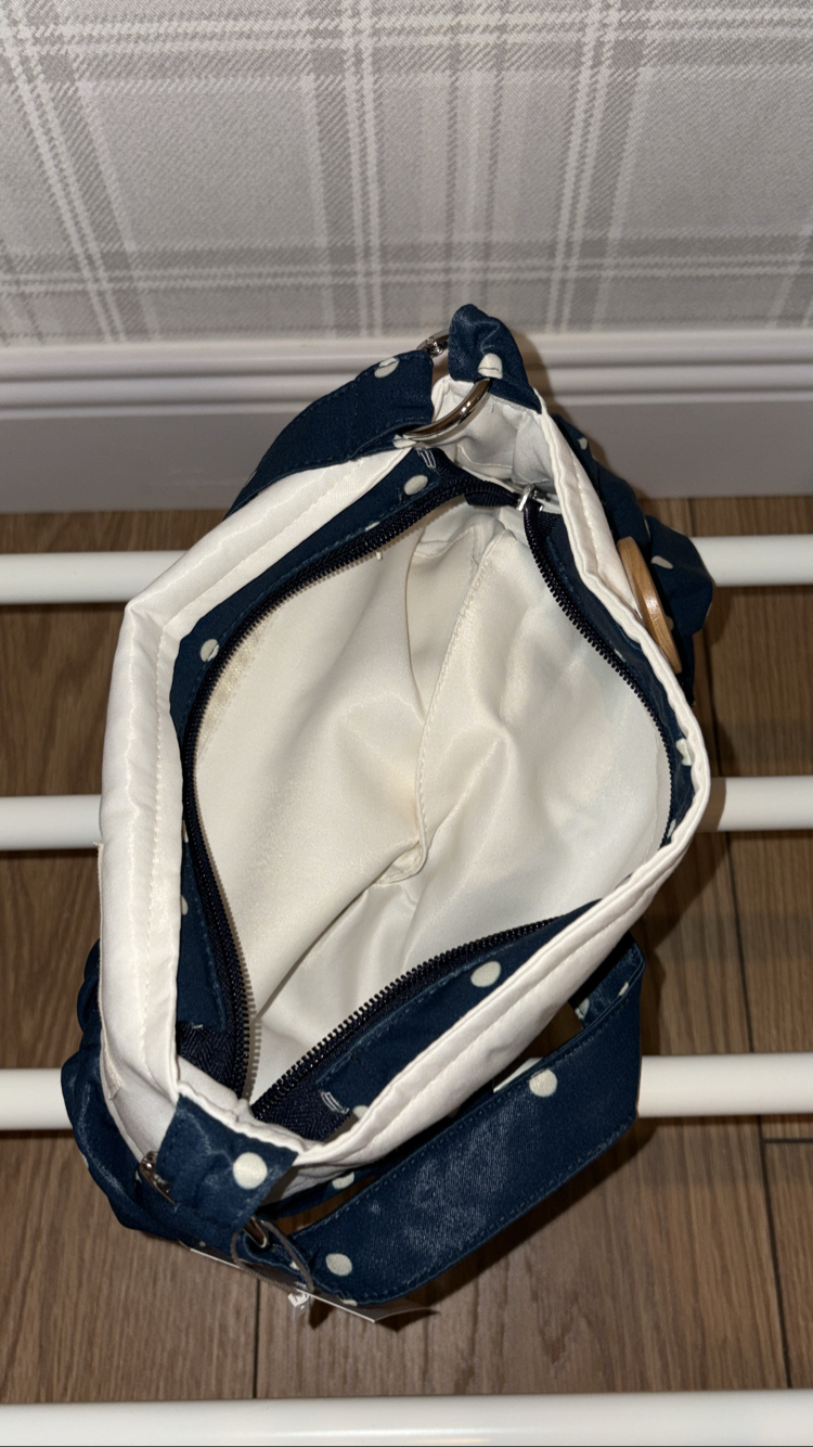 Blueberry Saf İpek Button Bag