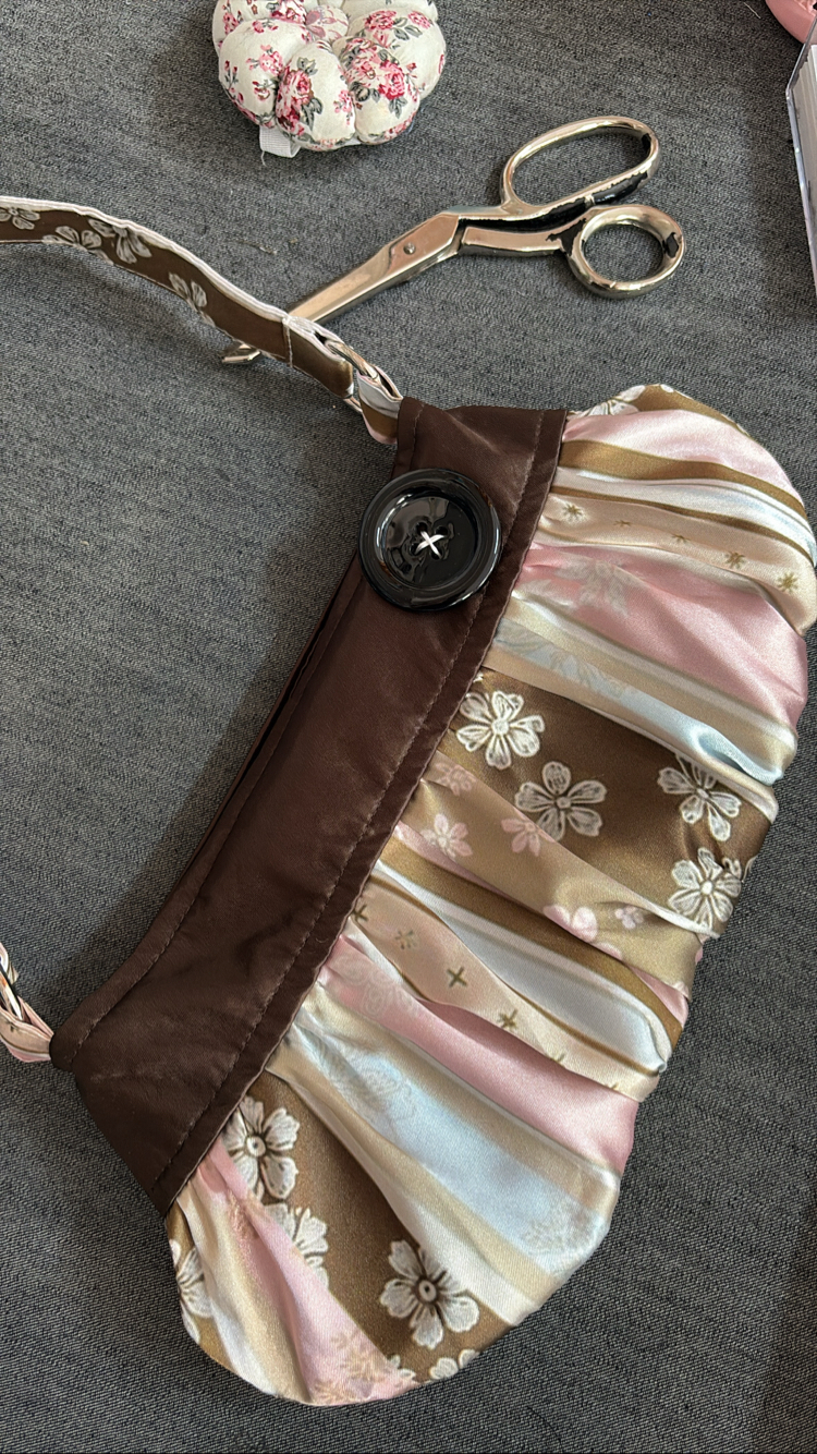 Cocoa Blossom Button Bag