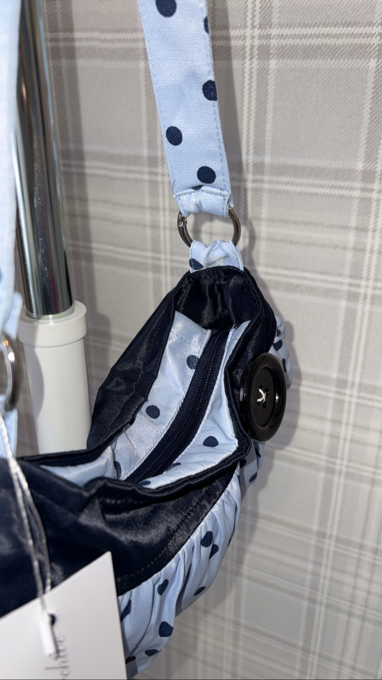 Baby Blue Button Bag