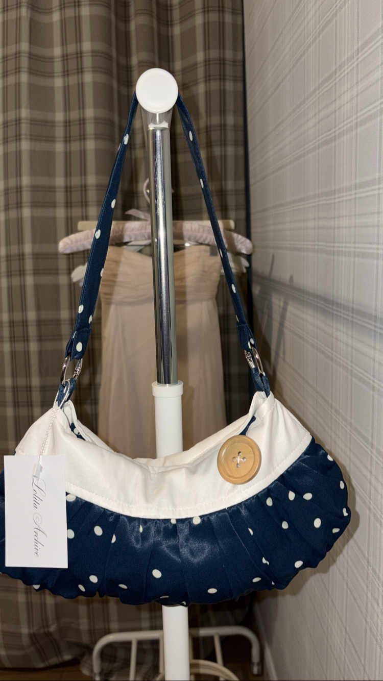 Blueberry Saf İpek Button Bag