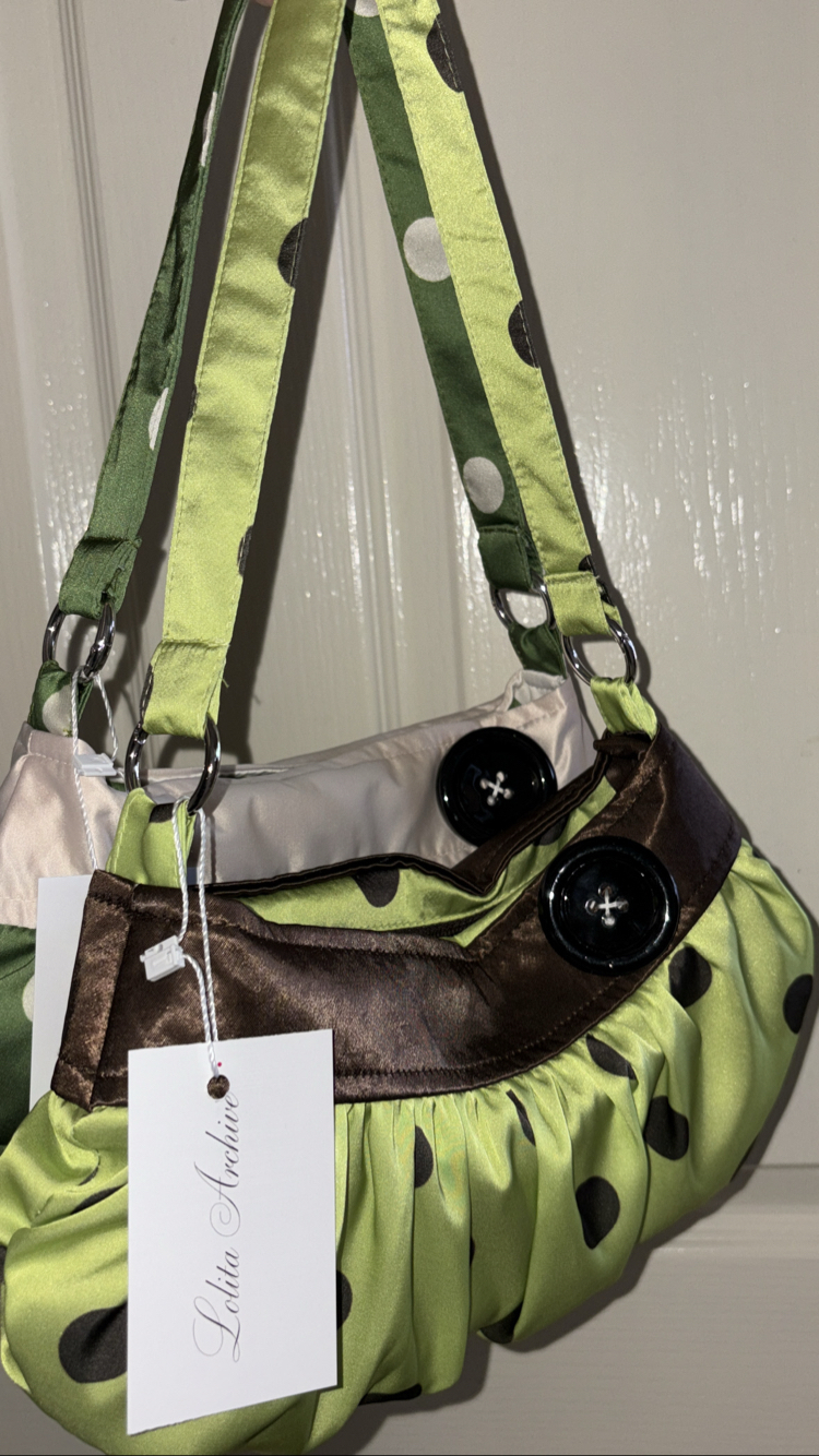 Matcha Satin Button Bag