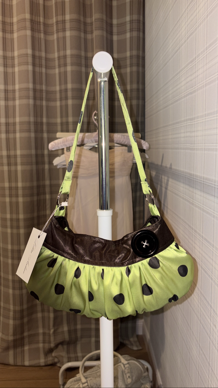 Matcha Satin Button Bag