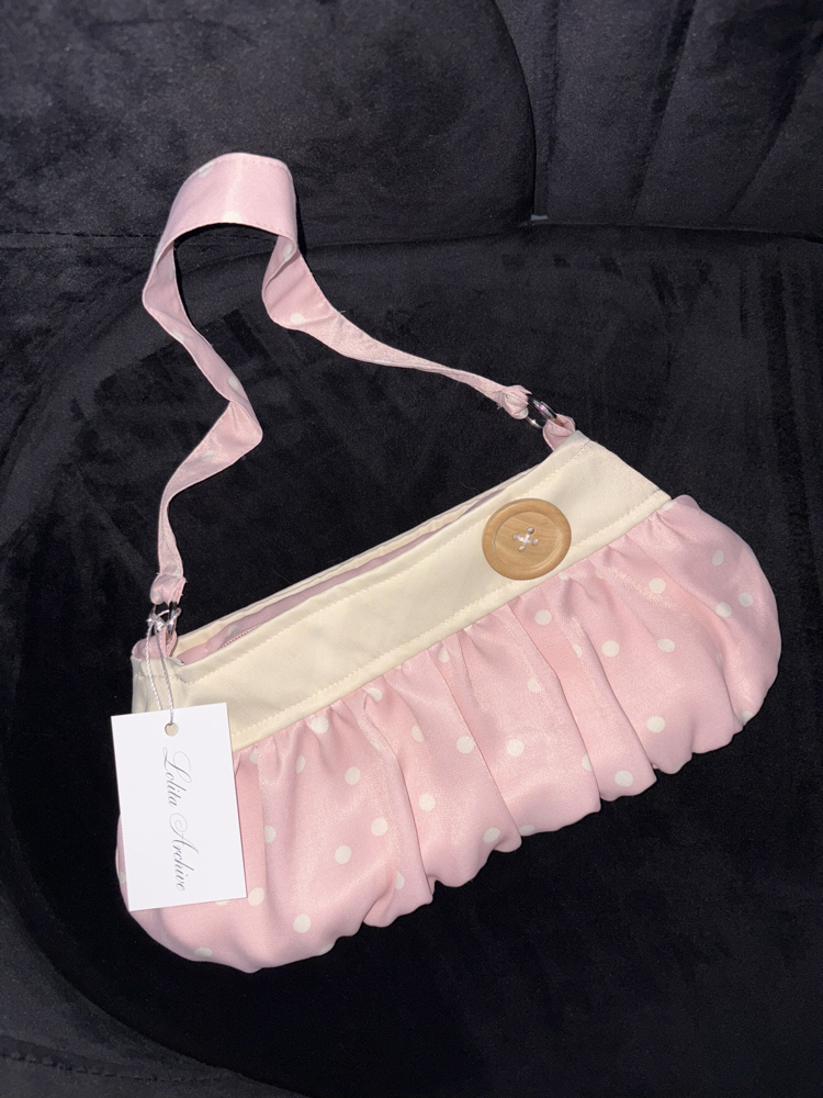 Baby Pink Saf İpek Button Bag
