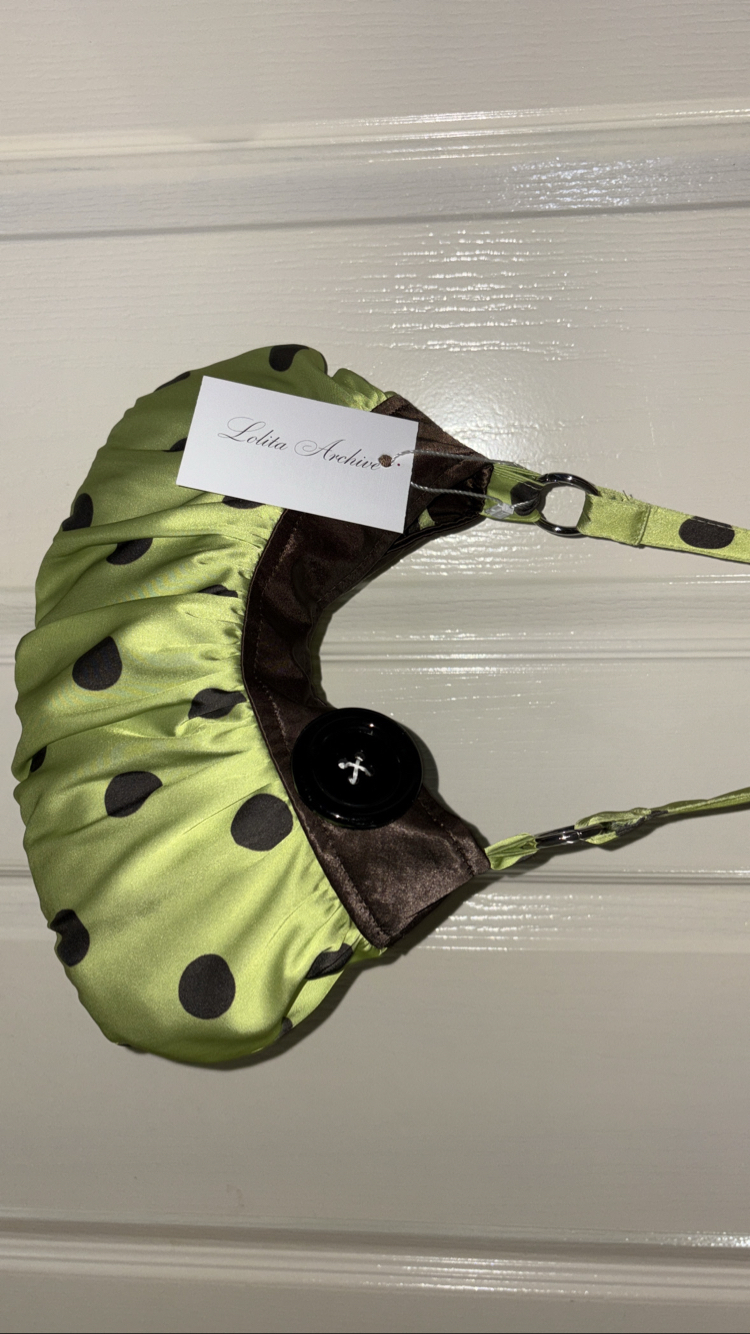 Matcha Satin Button Bag