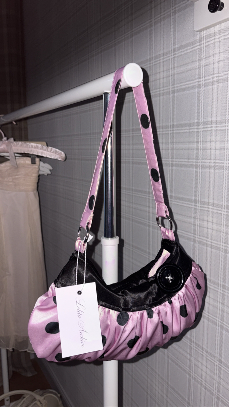 Dolly Pink Satin Button Bag