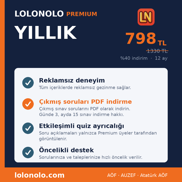 Premium Üyelik LOLONOLO / YILLIK