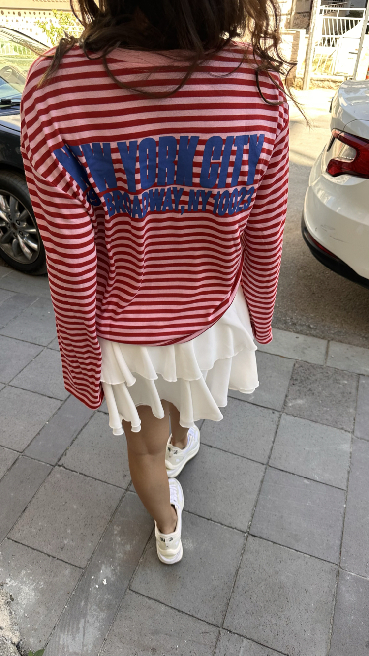 Cizgili Basic Uzun Kol Tshirt
