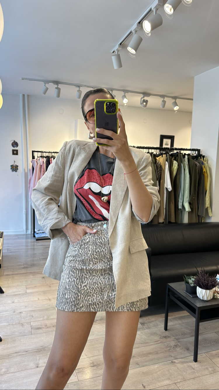 Ham Keten Astarlı Blazer