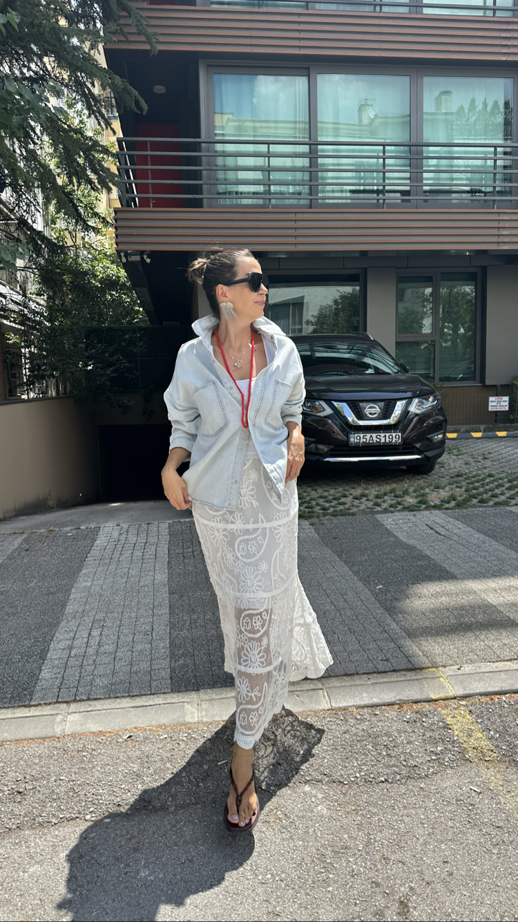 Buz Mavisi Denim Gömlek/Ceket