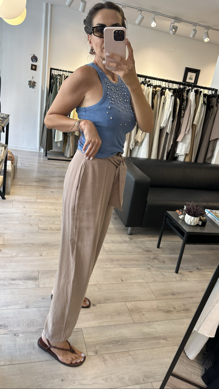 Kemerli Modal Pantolon