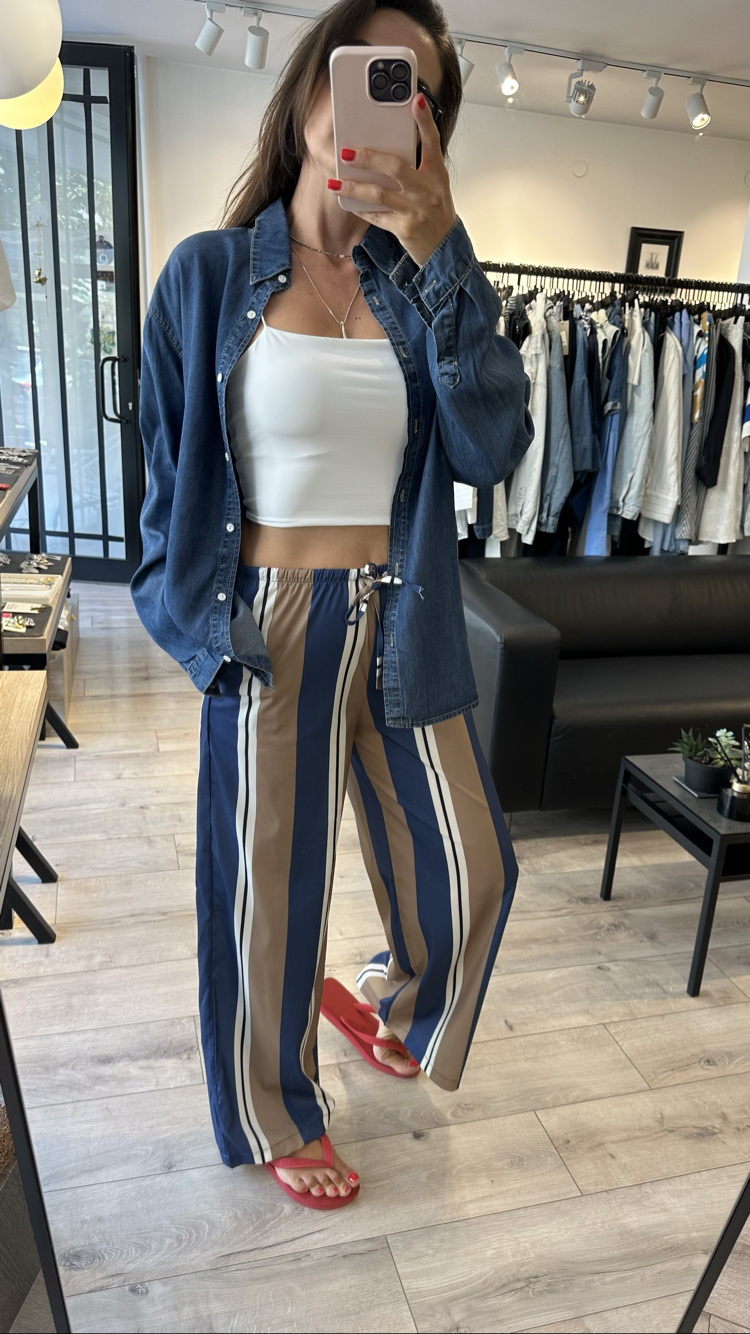 Yumuşak Tensel Denim Gömlek