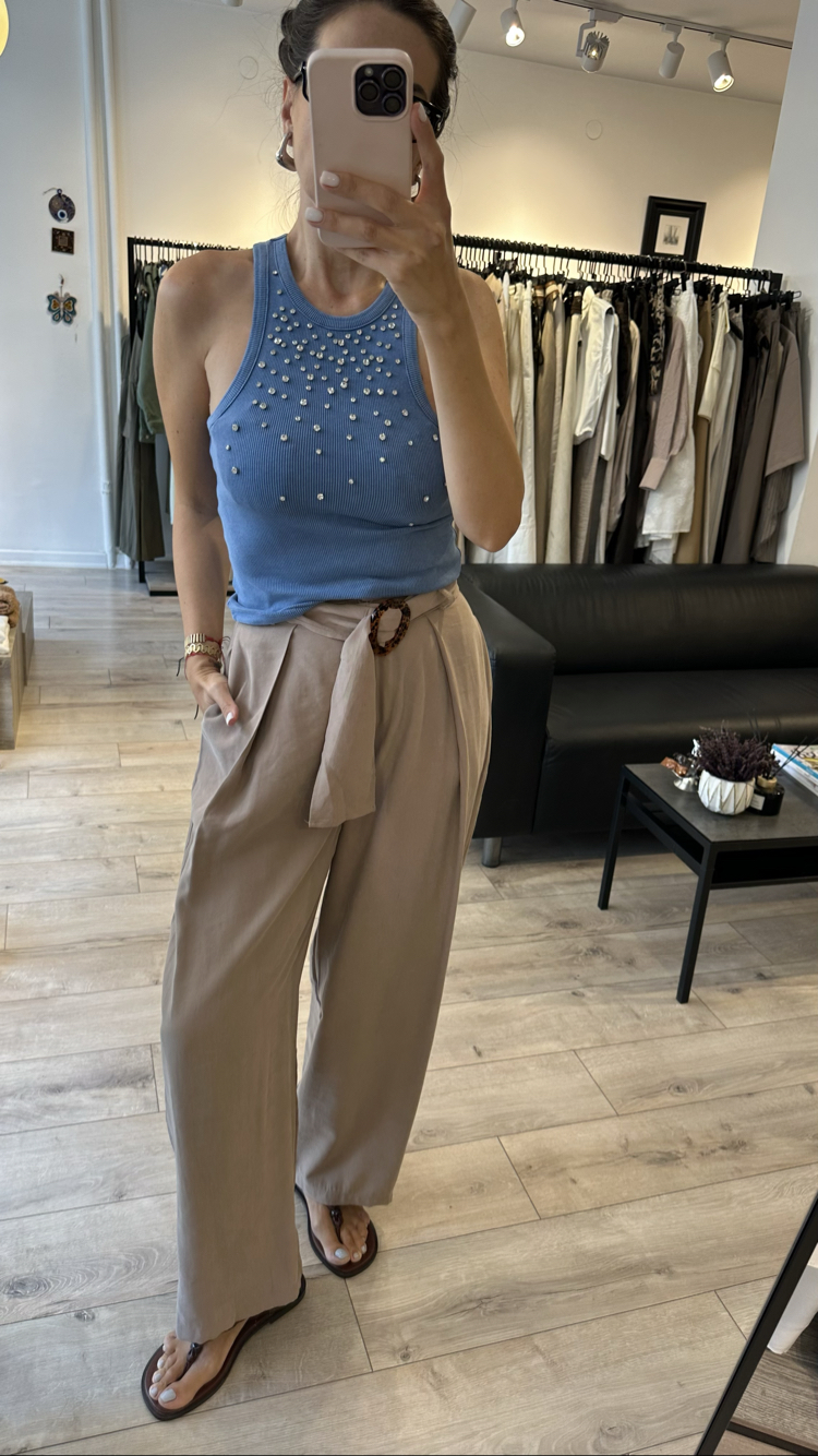 Kemerli Modal Pantolon