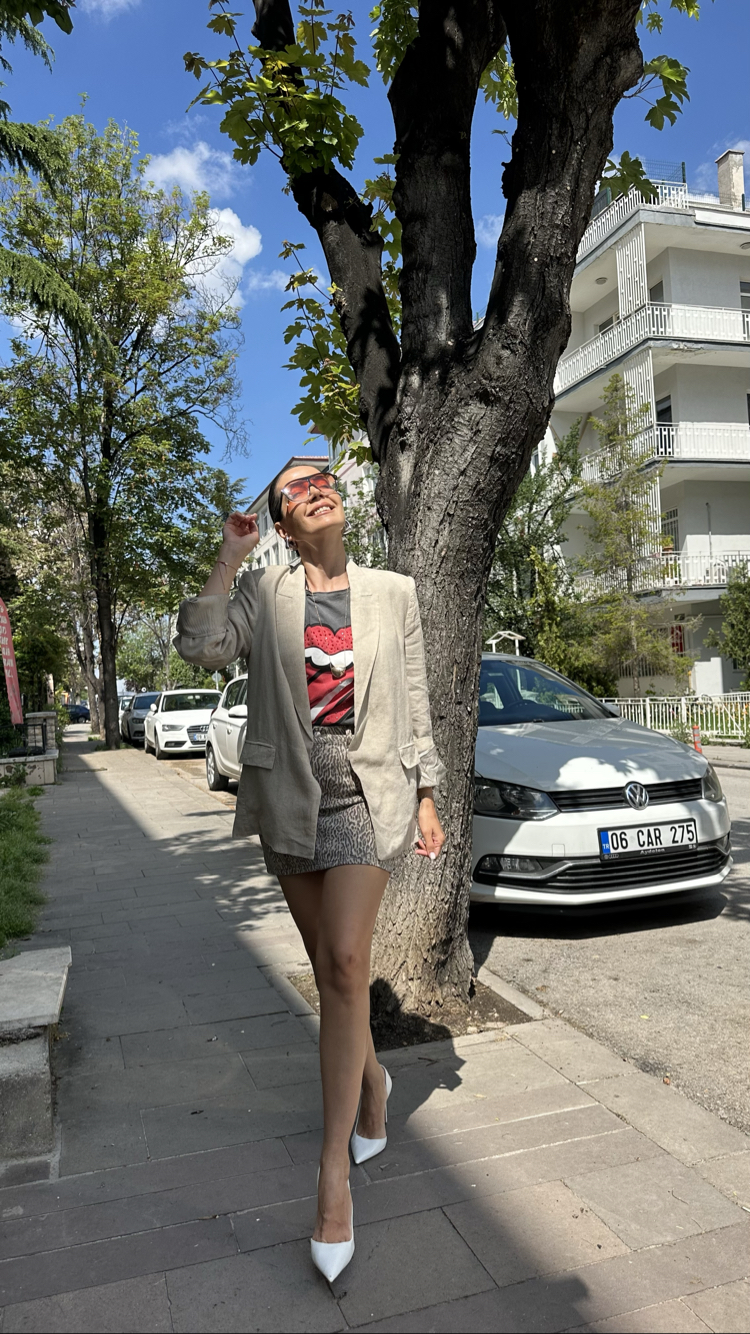 Ham Keten Astarlı Blazer