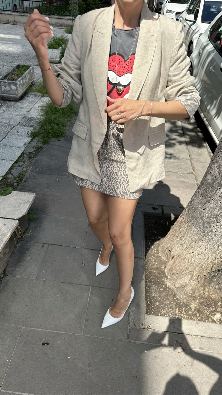 Ham Keten Astarlı Blazer