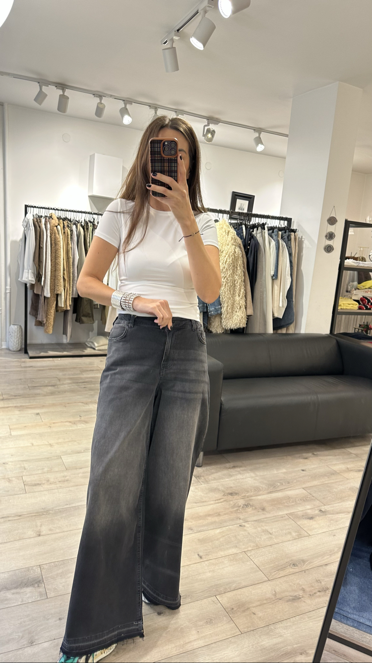 Arka Bel Lastikli Palazzo Denim