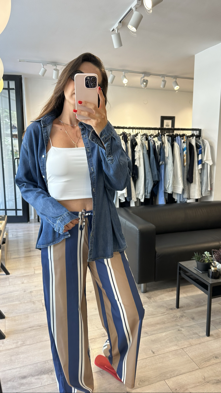 Yumuşak Tensel Denim Gömlek
