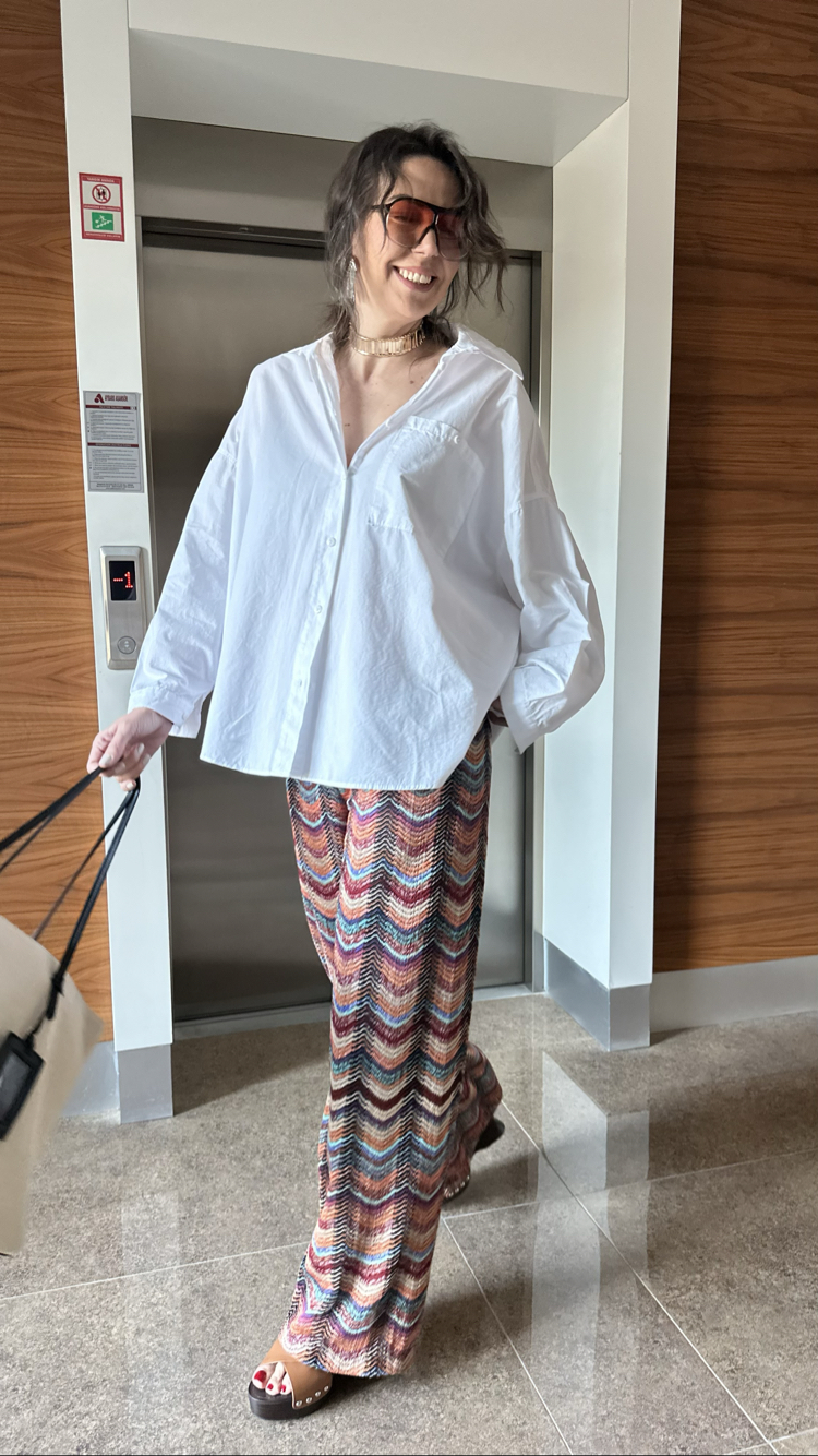 Beli Lastikli Astarlı Etnik Pantolon