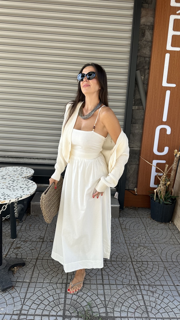 Astarlı Keten Elbise