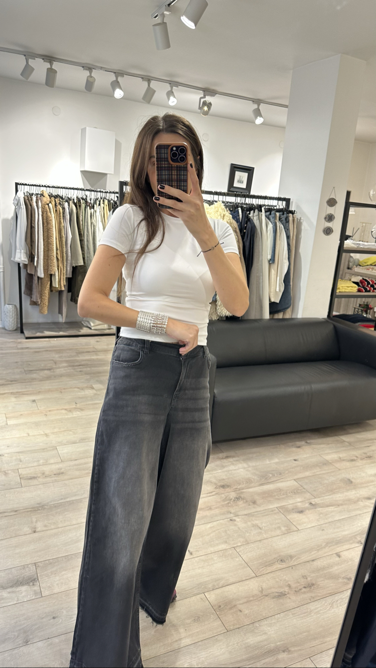 Arka Bel Lastikli Palazzo Denim