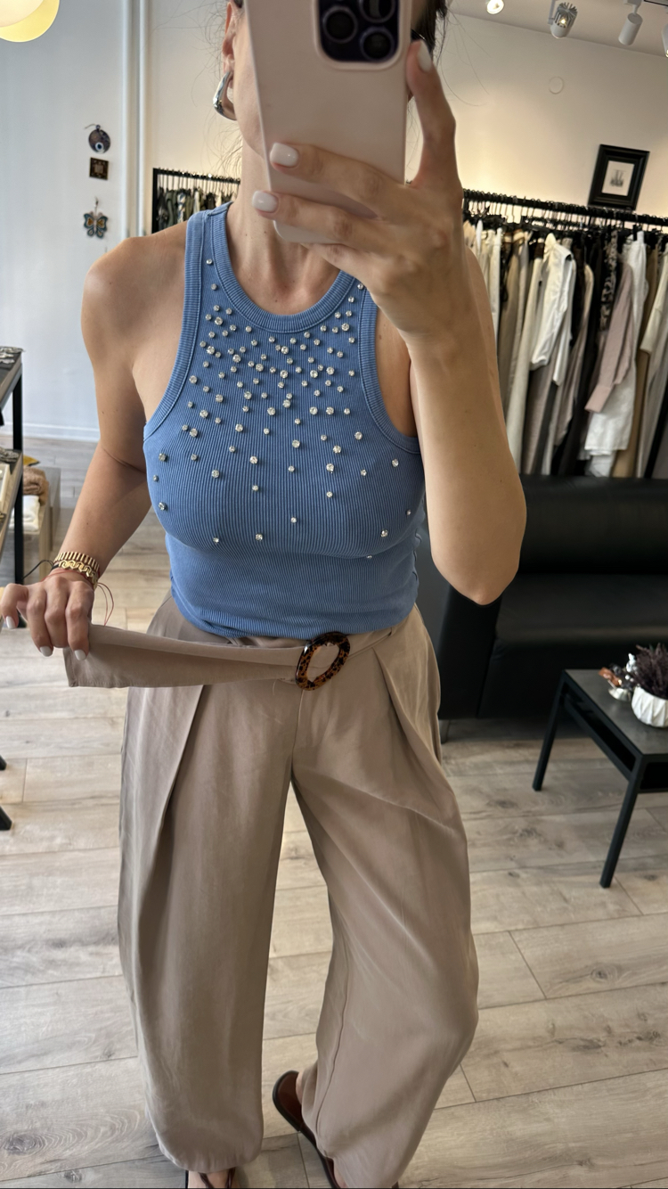 Kemerli Modal Pantolon