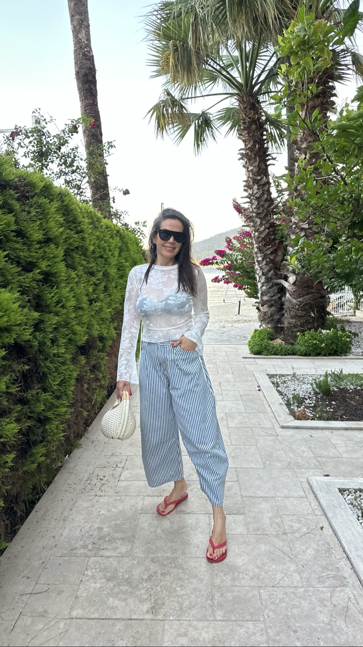 COS cizgili pantolon